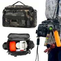 A practical fishing gear bag - canvas waist bag crossbody shoulder bag, universal travel sports bag 2