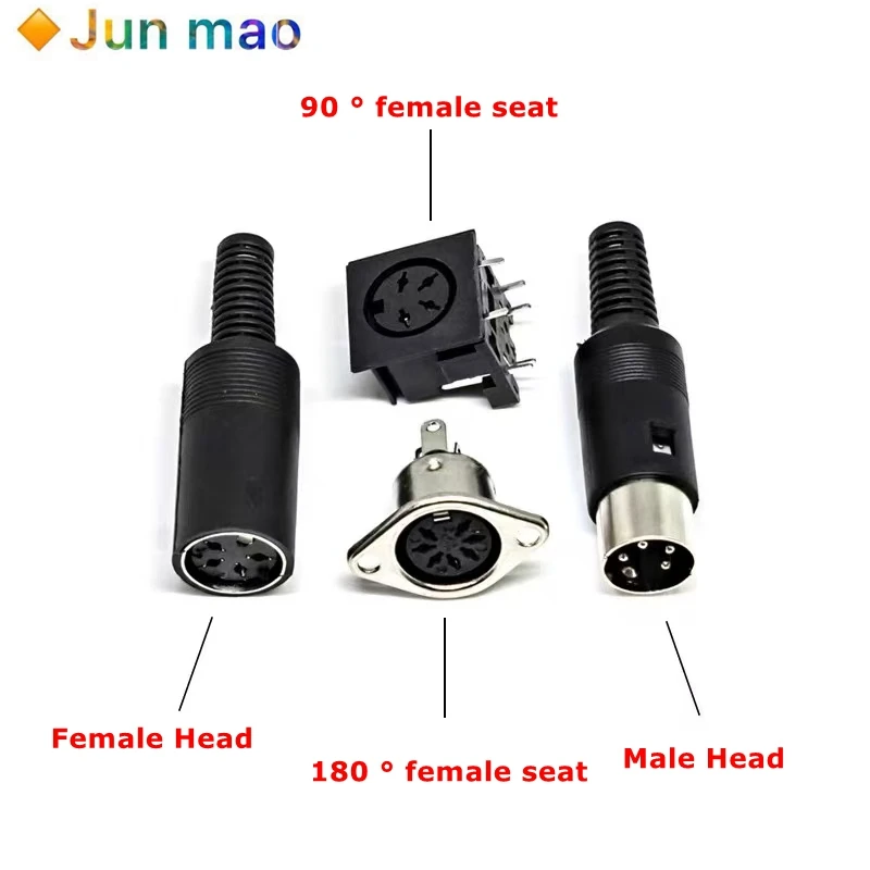 1pcs S terminal 3/4/5/6/7/8P pin/core MIDI male and female plug, computer keyboard, mouse socket DIN