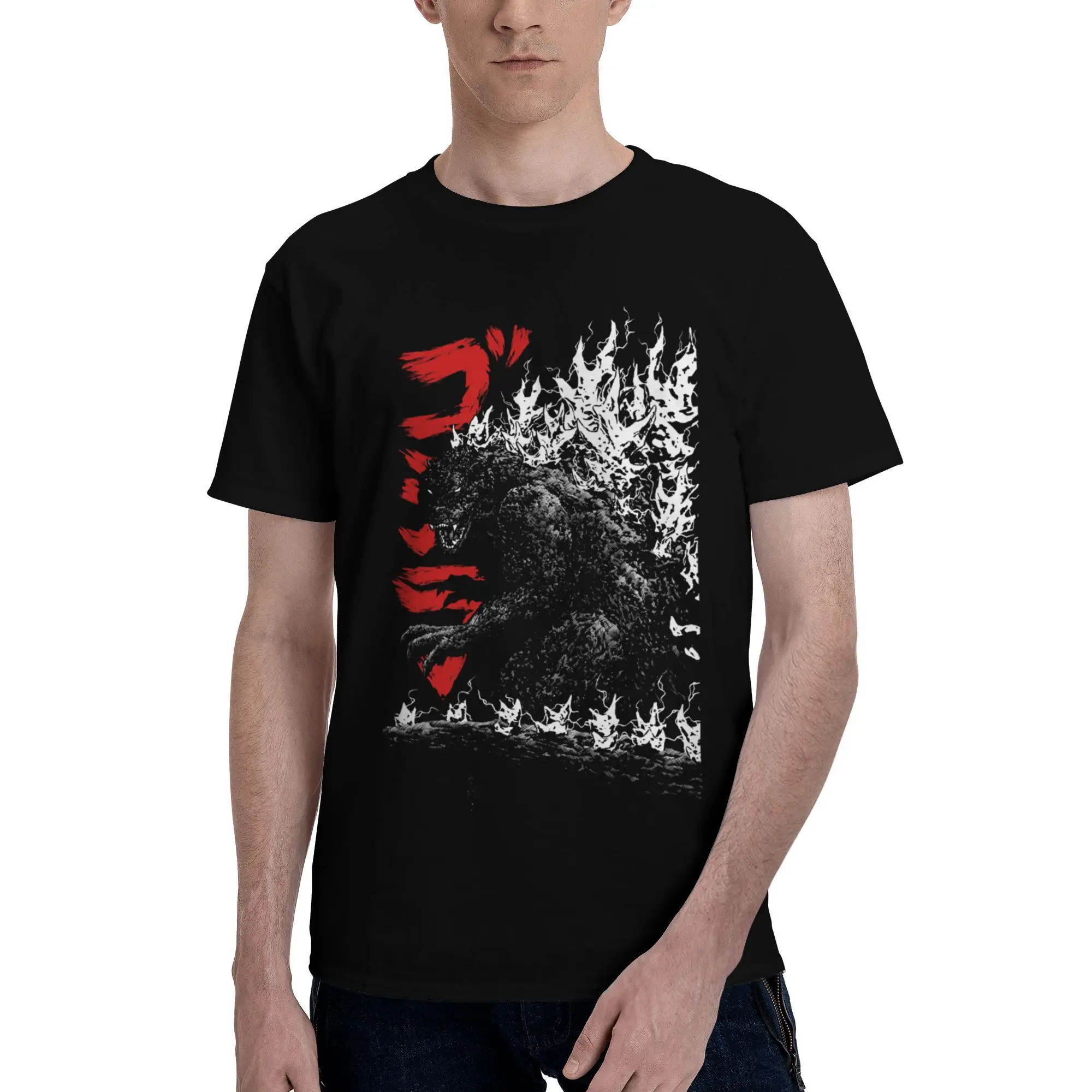 

Custom Mens Godzillaed T Shirts Short Sleeve Cotton Tshirts Fashion T-shirt Leisure Tee Slim Fit Apparel