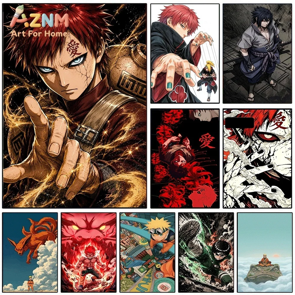 Gaara Naruto Anime Character Canvas Wall Art Print Poster Unframed Canvas Painting Home Bedroom Living Room Wall Decor Gift Fo