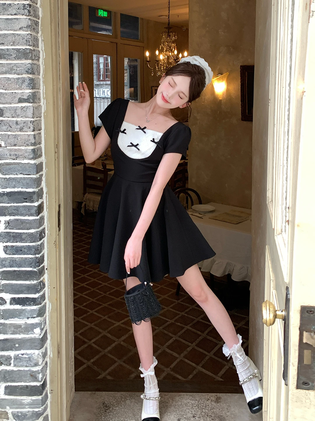 

Classic Color Blo Simple Elegance ort Skirt A-Line High Waist Dr Girl Sensation Ice Came High Quali Polyes...