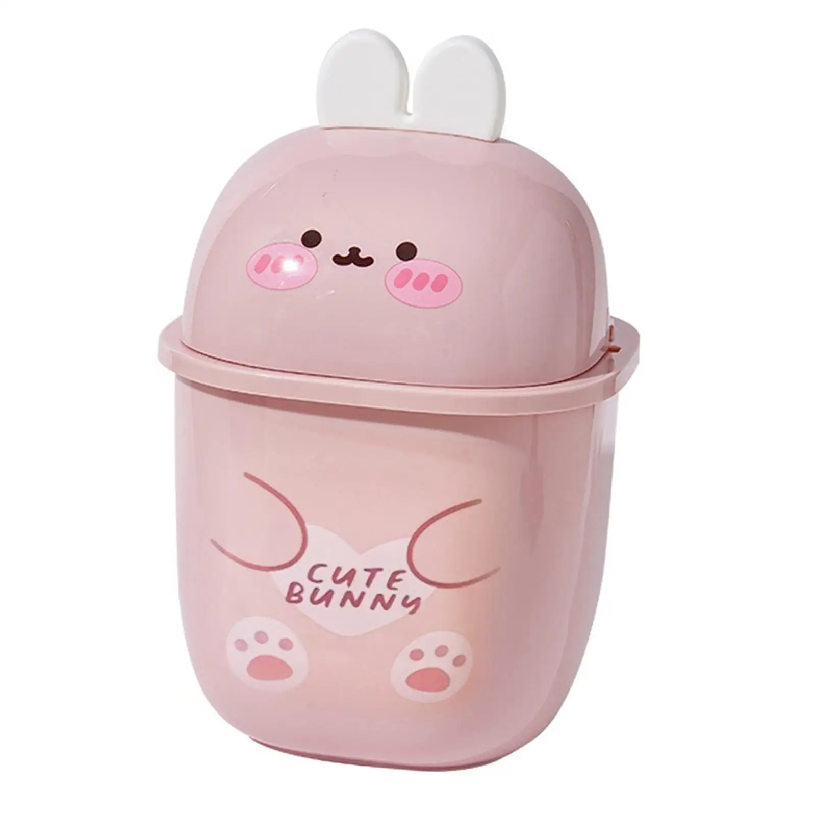 

Trash Bin Cute Small Storage Bin Countertop Garbage Can Cute Desktop Basket Can for Office Vanity Home Kitchen Dressing Table