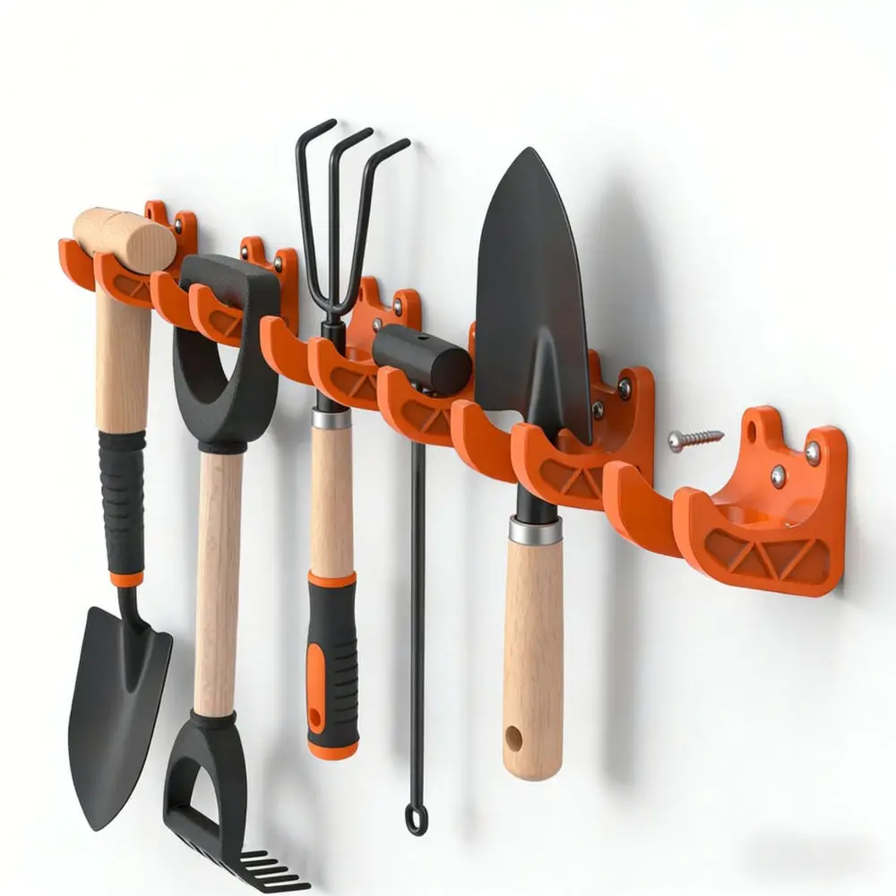 Practical Garden Tool Holder Wall Mount Garage Organizer For Yard Equipment Long Handle Shovels Rakes Storage Rack