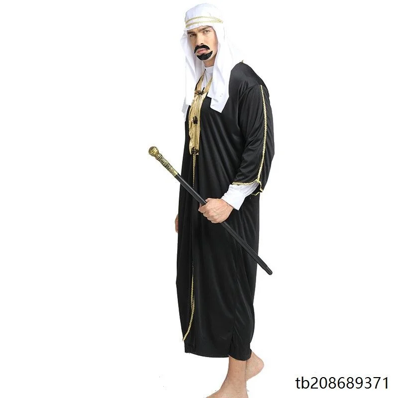loween Costume Par Capo Principe Arabo Uomo Bla Musulmano Medio Oriente Dubai Abiti Etnici Spettacolo Teatrale Hanfu da Donna