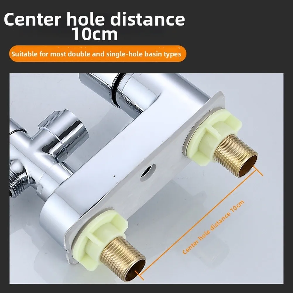 Zinc Alloy Chrome Basin Faucet Multifunction Mixer Tap for Bathroom Sink Countertop Mount with 10cm Center Distance