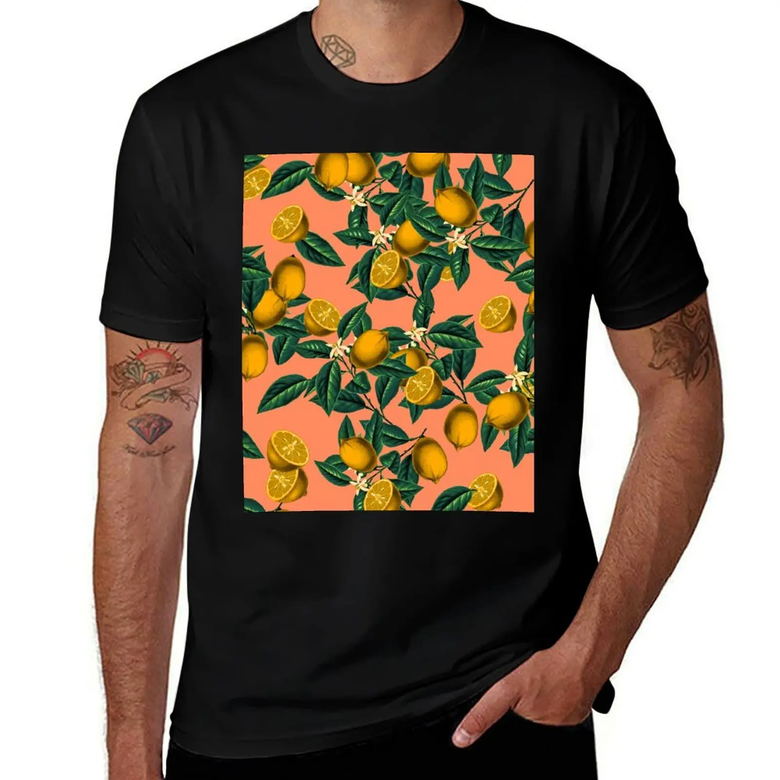 

shirt cotton t 100 tshirt t man Leaf percent shirt man for and man for T-Shirt Lemon