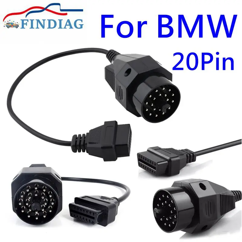 

Для BMW 20-контактный OBD2 диагностический кабель Разъем OBD2 для OBD1 Для разъема BMW 20-контактный на 16-контактный разъем OBD OBD2 Адаптер