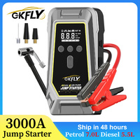 GKFLY 12V Car Jump Starter Power Bank 3000A 16000mAh Car Battery Charger Auto Emergency Booster Starting Device Jump Start