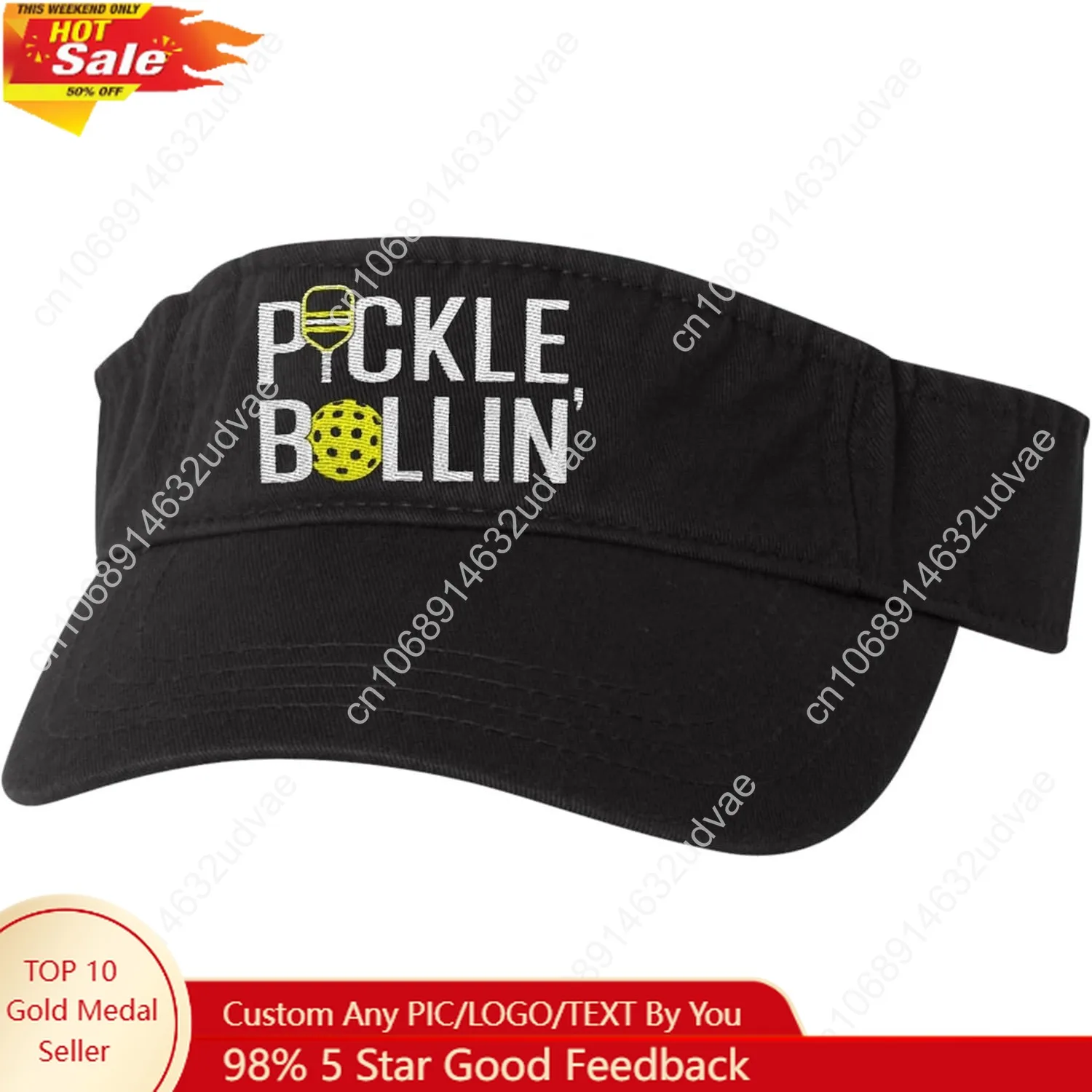 

Go All Out Pickleballin' Bucket Ponytail Visor Ponytail Mesh Back Cap