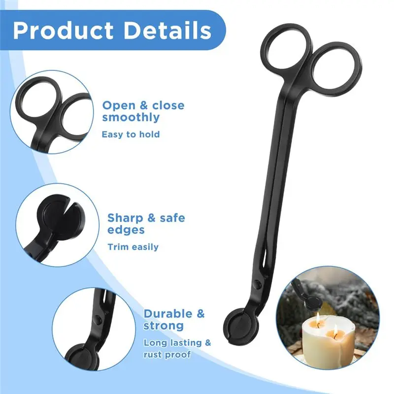 AEE2-10PCS Stainless Steel Candle Wick Trimmers,7 Inch Wick Cutters Candle Scissors For Cleaner Burn Prevents Soot Buildup