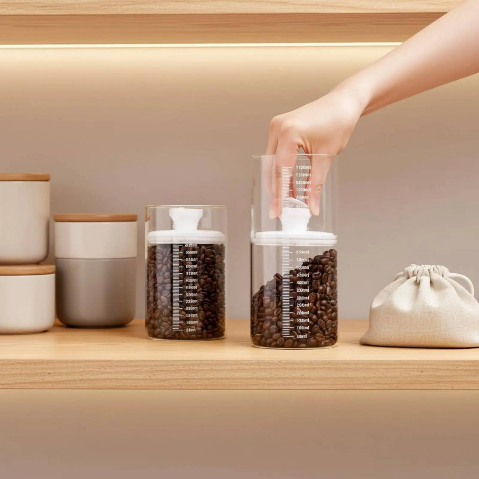 Vacuum Seal Canister Wide Mouth Airtight Glass Jar for Kitchen