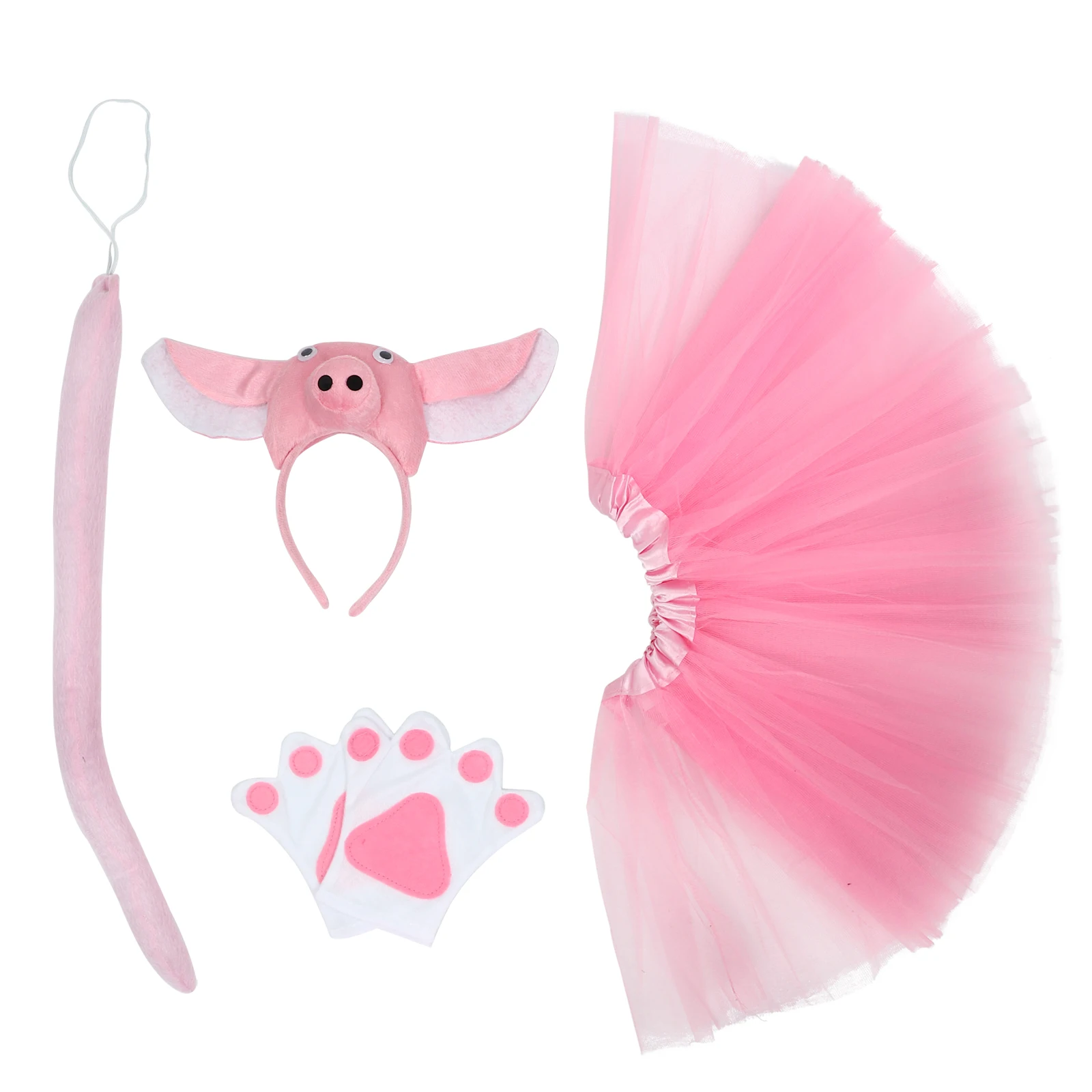 

Piggy Costume Pink Gauze Skirt for Girls Party Outfits Kids Performance Clothes Photography Props Stage Show Cosplay