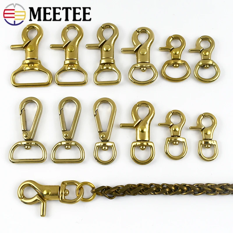 

2-10Pcs Meetee 10-25mm Brass Metal Buckle For Bag Swivel Lobster Clasp Trigger Snap Buckles Webbing Connect Hook DIY Accessories
