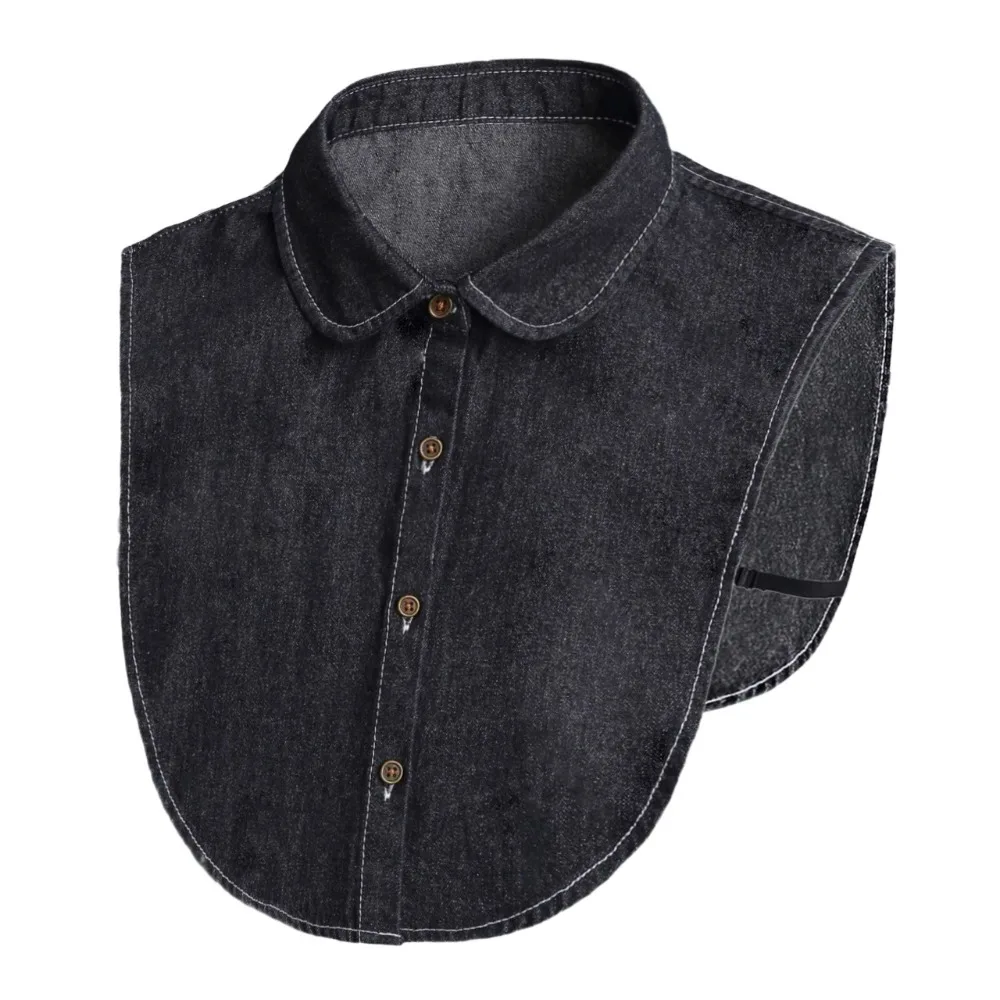Adjustable Straps Denim Fake Collar Round Neck Korean Style Detachable Collar Solid Color All-match Turtleneck Fake Collar