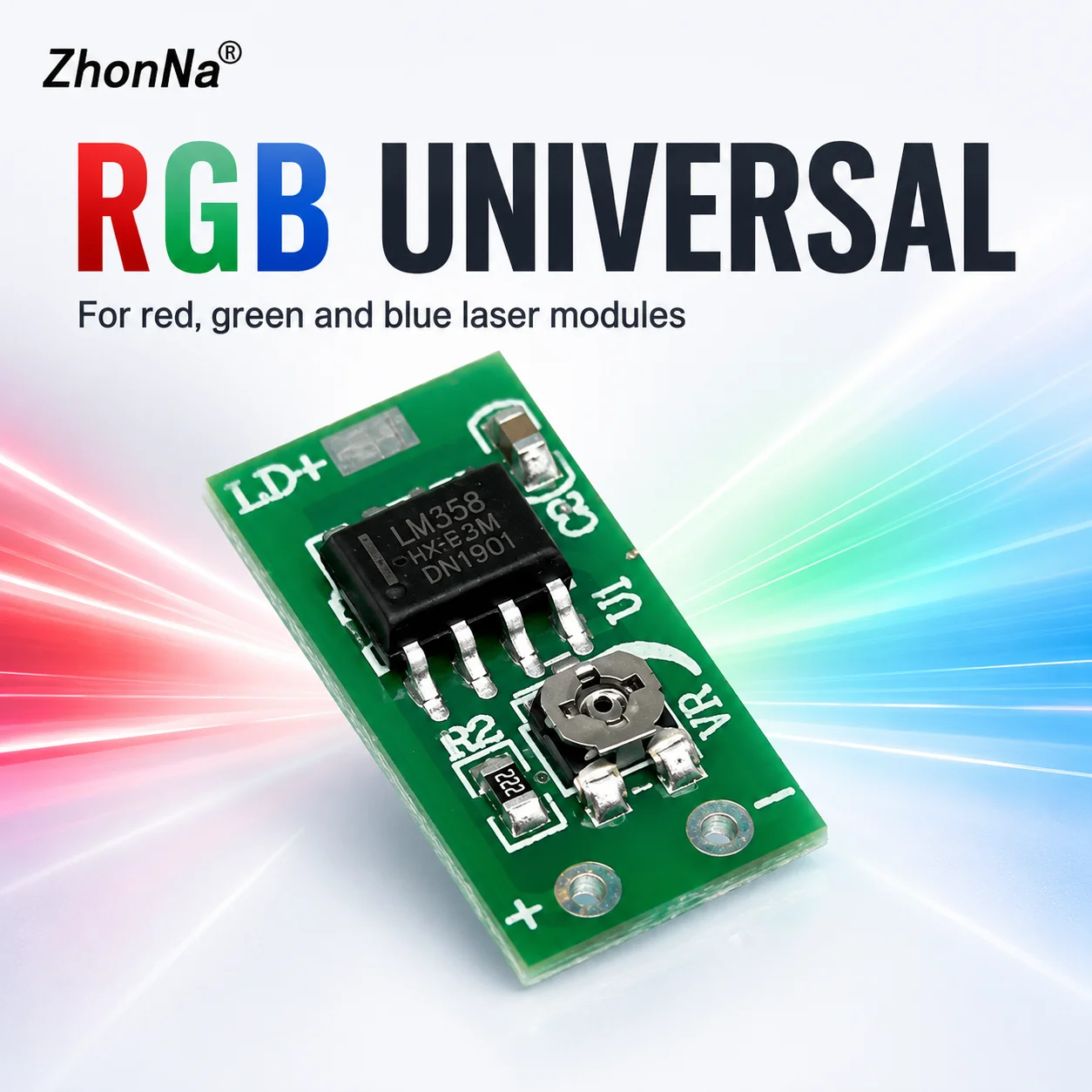ZhonNa Laser Module PCB Driver Circuit Board 3-5V RGB Constant Current Adjustable for Tools Instruments Meters Parts Accessories