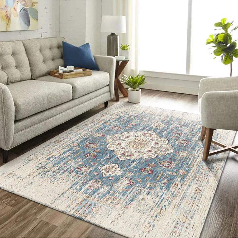 Vintage Persian Carpet American Abstract Area Rug for Bedroom Sofa Table Non-slip Hallway Long Mat Turkey Style Living Room