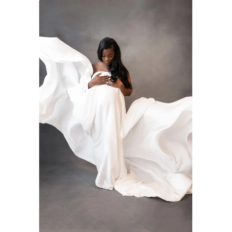 

3M Silky Maternity Photography Wrap - Satin Fabric for Pregnancy Photo Studio - Baby Shower Dresses for Pregnant Woman 1.5 width