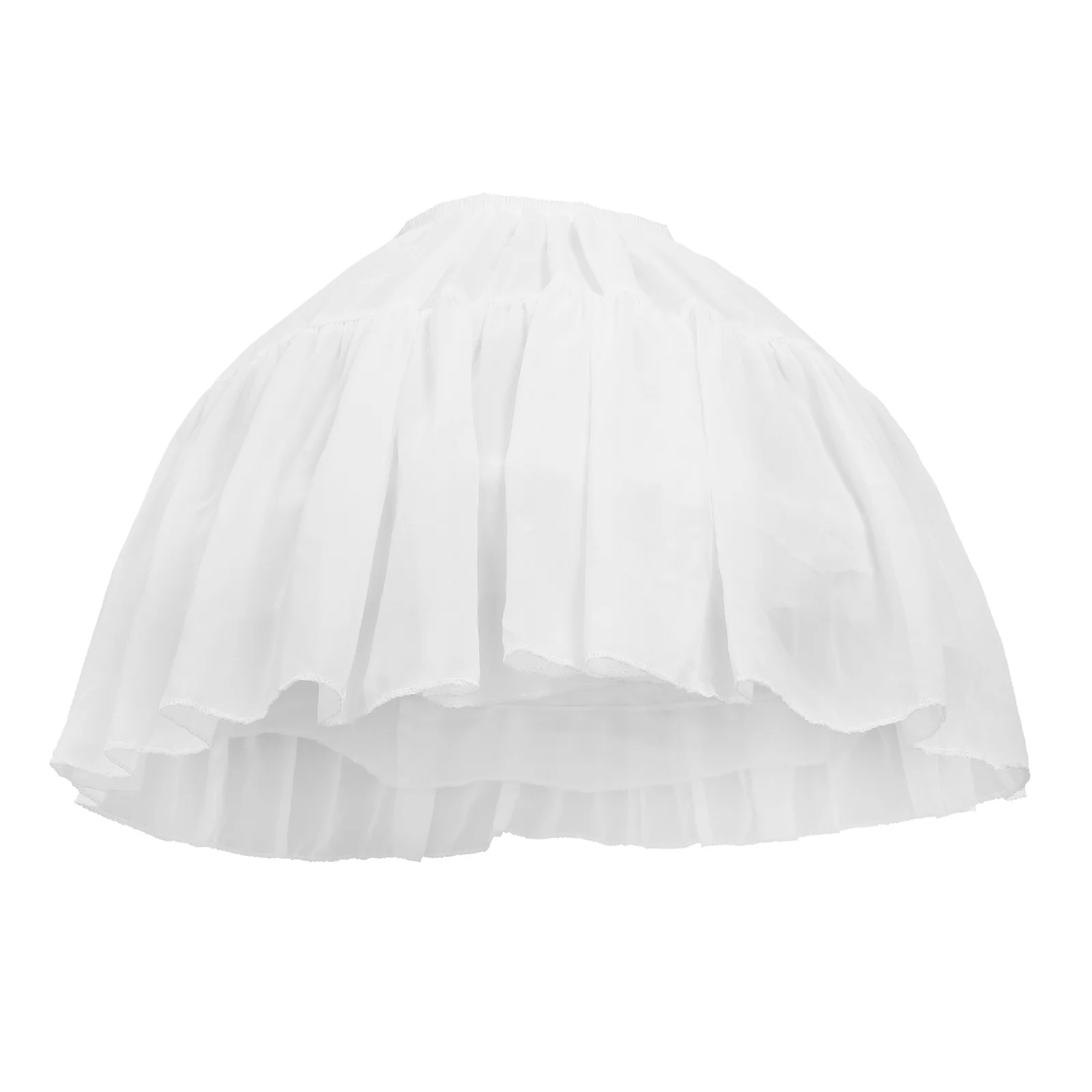 

Adjustable Petticoat 46cm White Skirt Lining Soft Fabric Underskirt for Wedding Lolita Dresses Bubble Tutu Gauze Layered