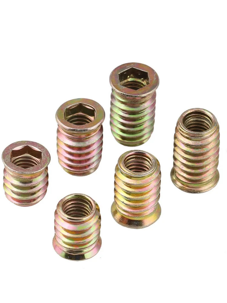M6 M8 M10 Countersunk Head Hexagon Socket Embedded Nut Iron Inner And Outer Teeth Furniture Nuts Trapezoid Connecting Piece