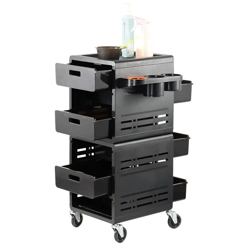 New Multi-layer Beauty and Hairdressing Tool Cart with Large Capacity Storage Rack for Barber Shop Storage Rod Cart