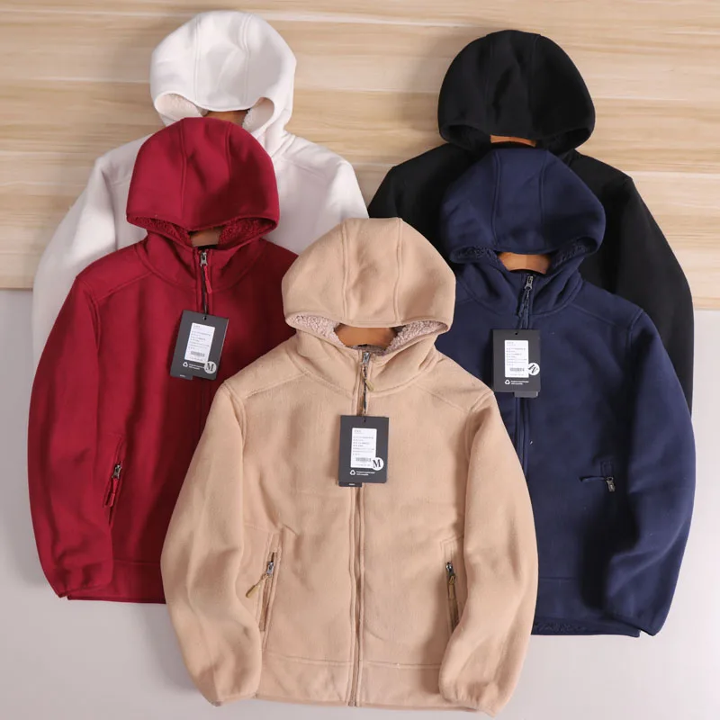 

Thiened 480g Fce Cosite Lamb Velvet Warm Windproof Men's Hooded Jaet Casual Couple Outerwear Polyester Fiber Long S...