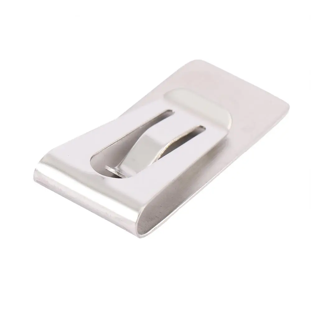 Stationery Portable Ticket Holder Metal Clip Stainless Steel Bill Clip Money Clips Hollow ID Card Cash Holder