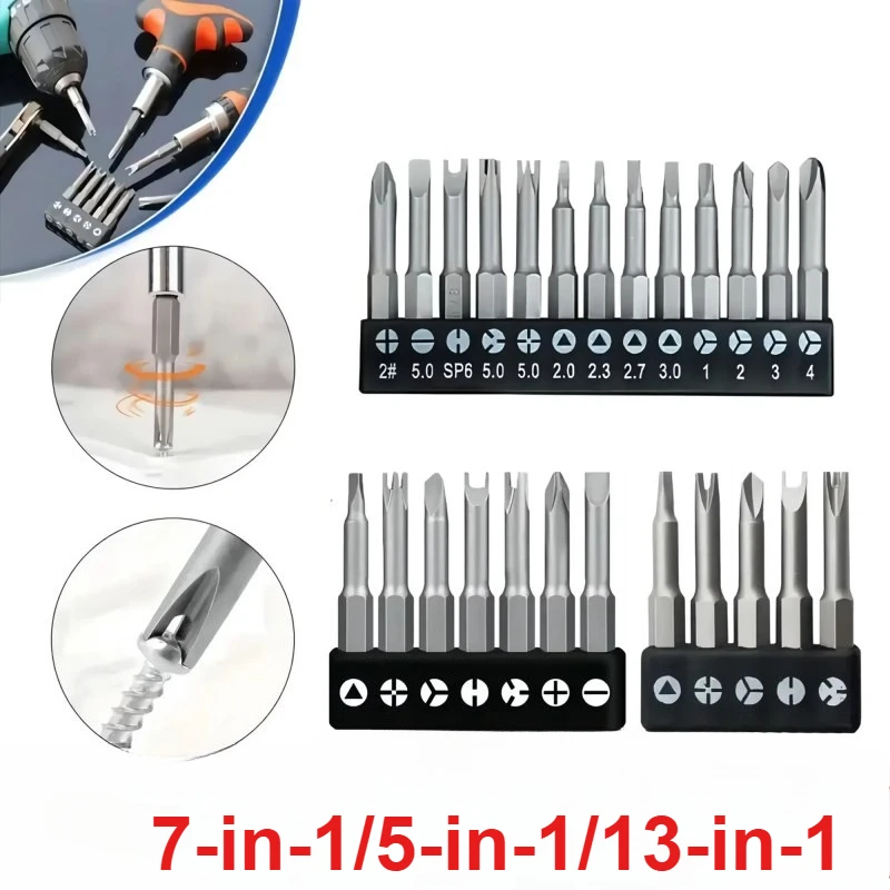 

5/7/13Pcs Special Shaped Screwdriver Set 50mm U Shaped Y Type Triangle Inner Cross Three Points Screwdriver Bit Tool L Wrench