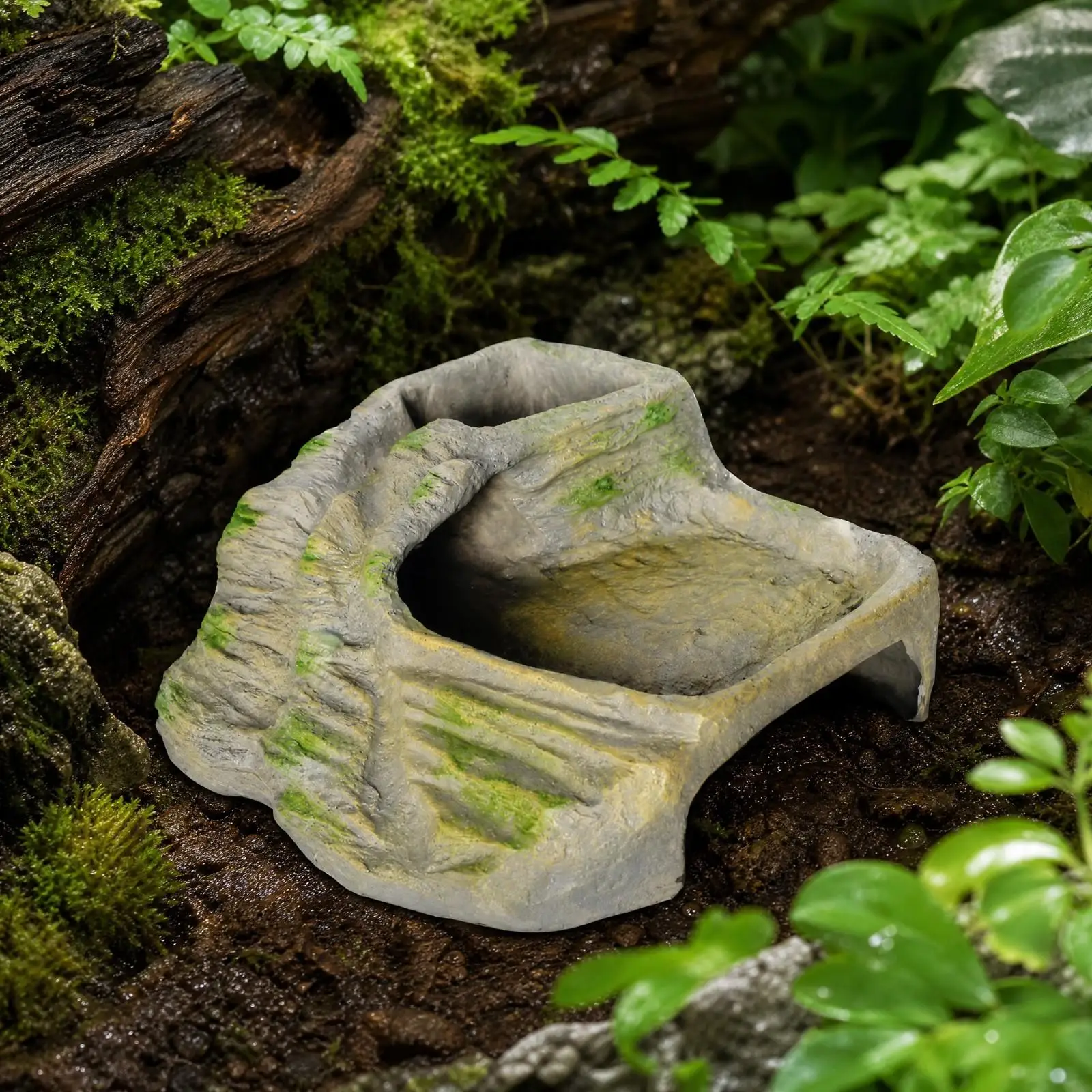Reptile Basking Platform Turtle Dock with Sloped Ramp and Under Cave for Snakes Lizards Terrarium Enclosure Decor