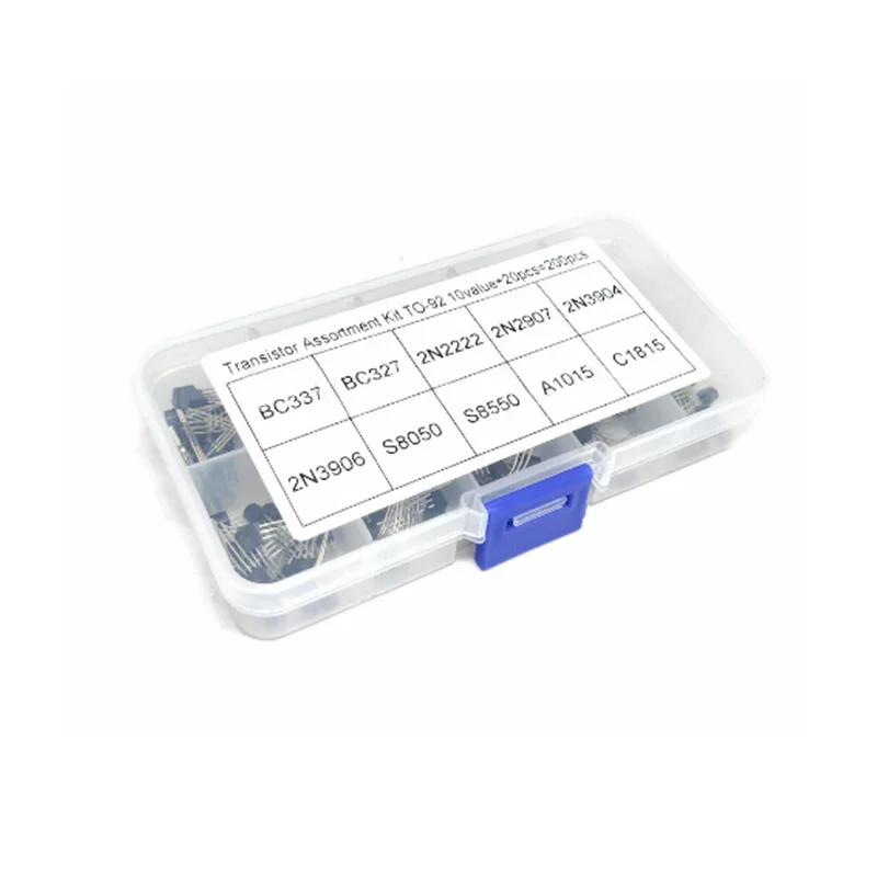 BC337 BC327 2N2222 2N2907 2N3904 2N3906 S8050 S8550 A1015 C1815 10Values*20pcs=200/set Transistors Box Pack Transistor kit TO-92