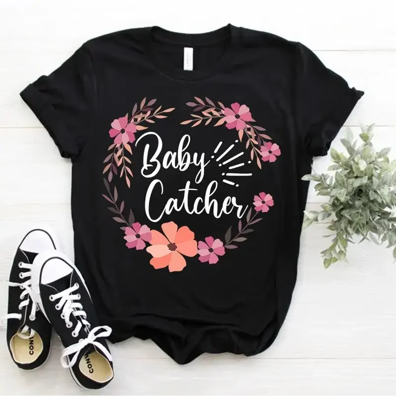Obgyn Nurse Gynecology Obstetric Floral Baby Catcher Midwife T Shirt Size S 5xl