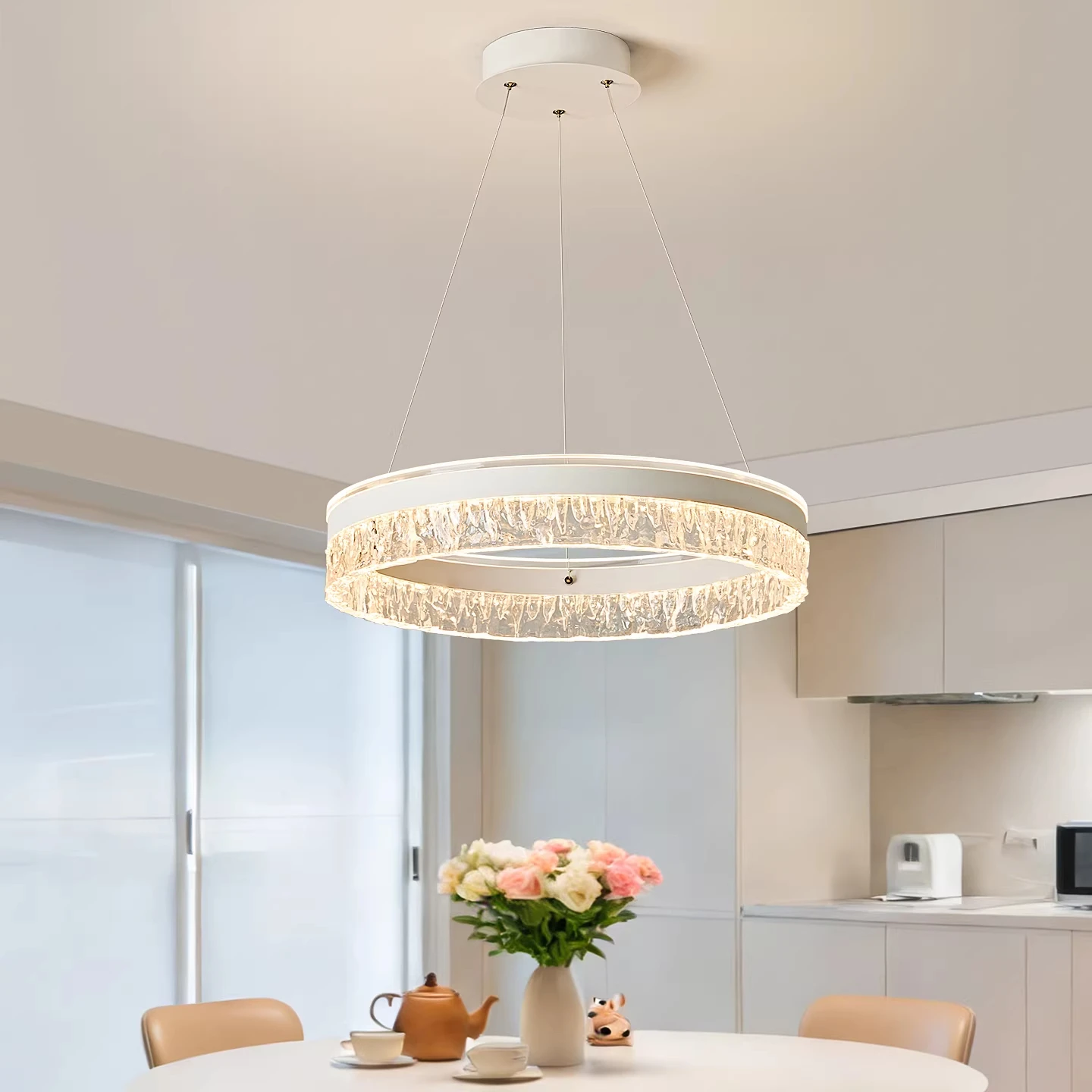 

LED Modern Simple Ceiling Chandelier Adjustable Indoor Lighting High 3 Color for Living Room Dining Room Bedroom Decor Ornamen