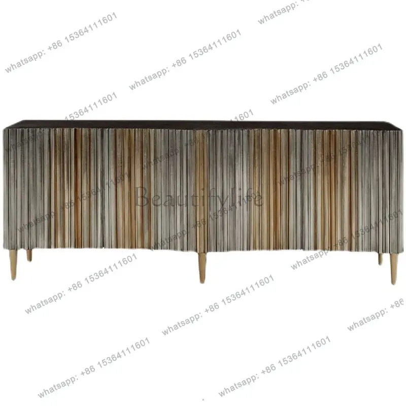 LX American Light Luxury Solid Wood Dining Side Storage Cabinet Simple And Modern Foyer Entrance Cabinet