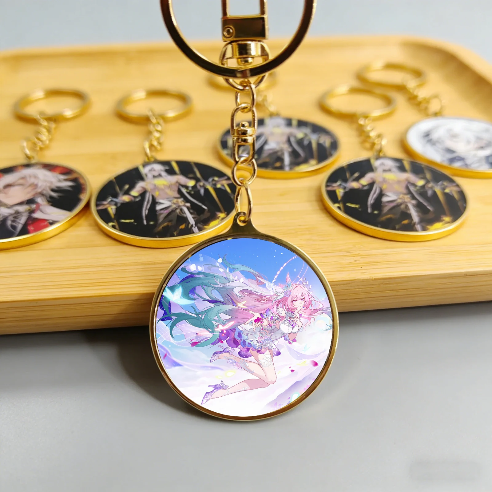 

Honkai Star Rail Cyrene Elysia Coin Keychain Metal Alloy Pendant Car Key Ring Backpack Bag Charm Anime Collection Gift Souvenir