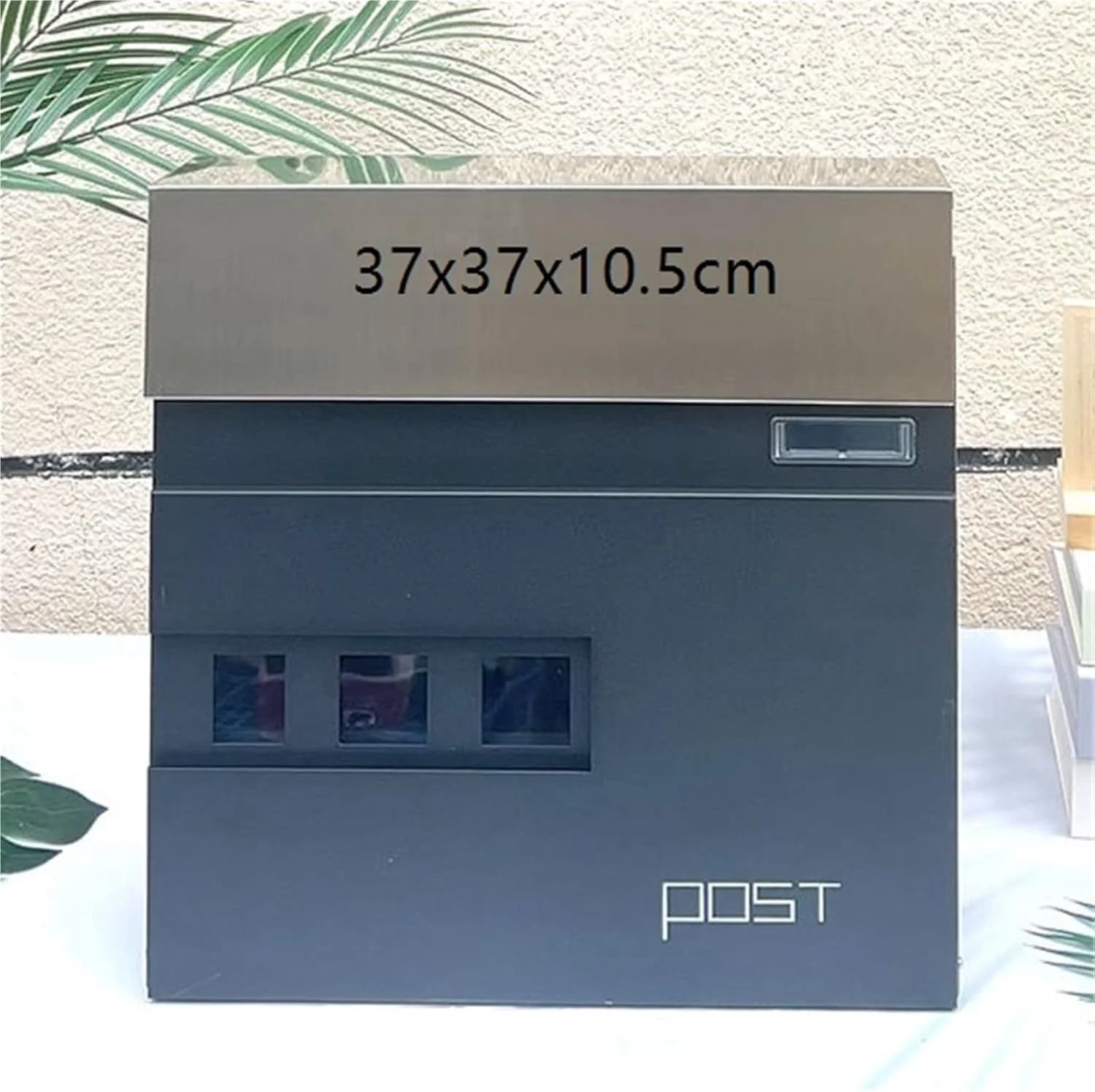 Modern wall-mounted large metal mailbox with rust-proof and waterproof design, suitable for outdoor use by postal services