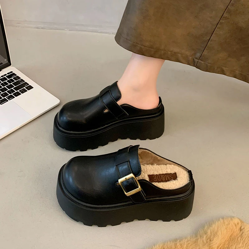 

Корейские женские тапочки на платформе, сандалии Thi Bot Bule, сабо с удлиняющей головкой, повседневная одежда, удобные домашние слипоны...