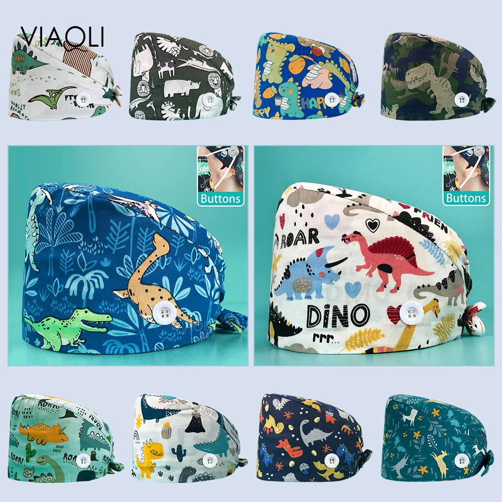 Nurse Accessories Surgical Scrub Cap Wholesale Price Printing Cotton Multicolor Unisex Nursing Medical Hats Mens Dentist Hat New