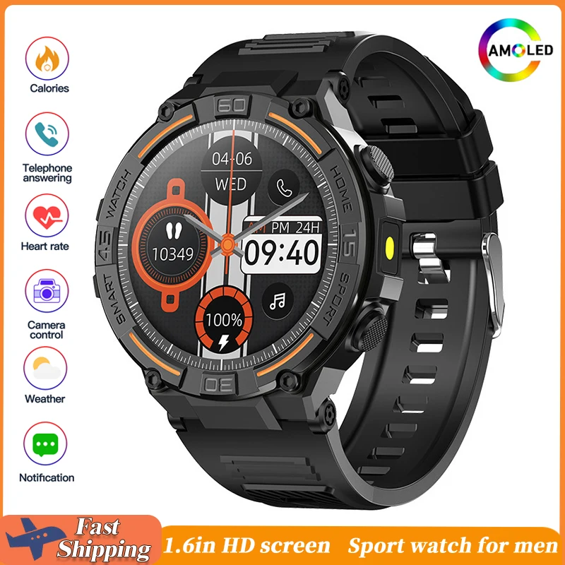 

Xiaomi Mijia 1.6in Smart Watch Men Bluetooth Call Heart Rate Blood Pressure Blood OxygenMonitori Sport LED Flashlight Smartwatch