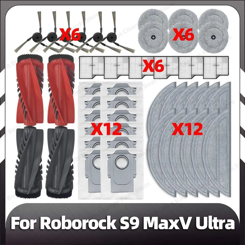Roborock S9 MaxV Ultra 交換用メインサイドブラシダストバッグスペアパーツアクセサリーと互換性あり
