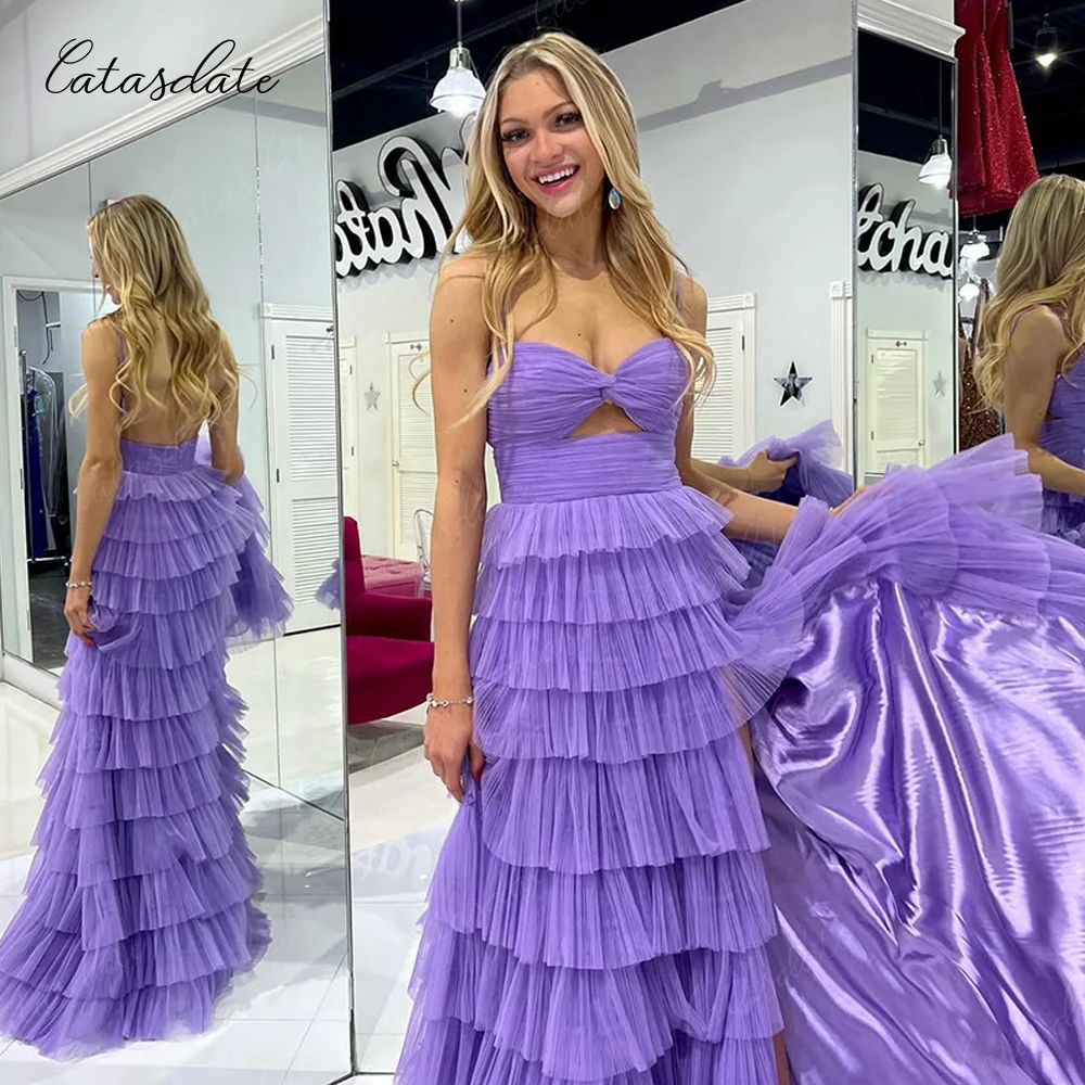 

Catasdate Elegant Prom Dress 2025 Formal Cocktail Party Gown with Tiered Layers cocktail vestidos