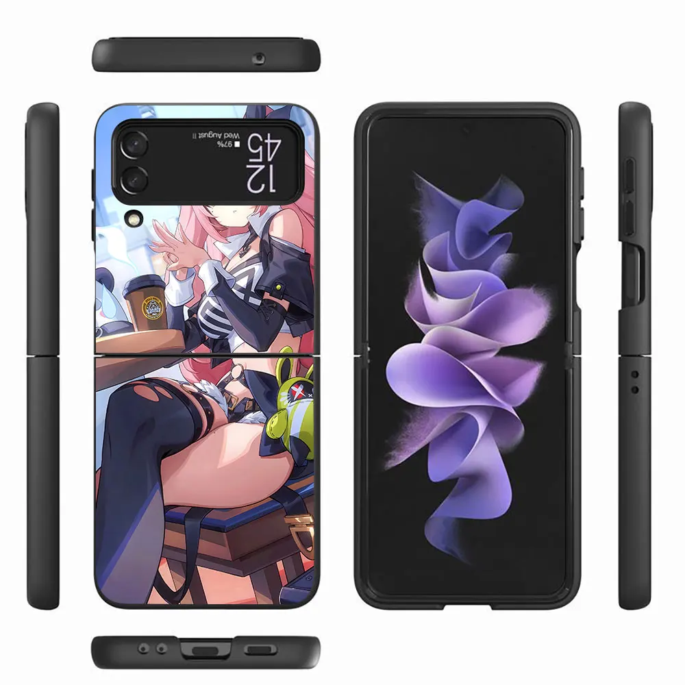 Nicole Demara ZZZ Zenless Zone Zero Case for Samsung Galaxy Z Flip 4 3 5G Black Hard Flip4 Flip3 PC Phone Cover Zflip4 Zflip3