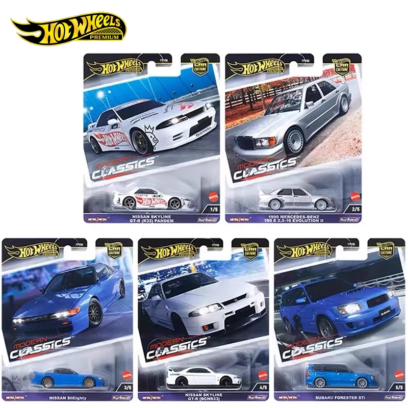 Genuine Hot Wheels Premium Car Culture Modern Classic Boy Toys 1:64 Diecast Subaru Forest STI Nissan Skyline GTR Benz Model Gift