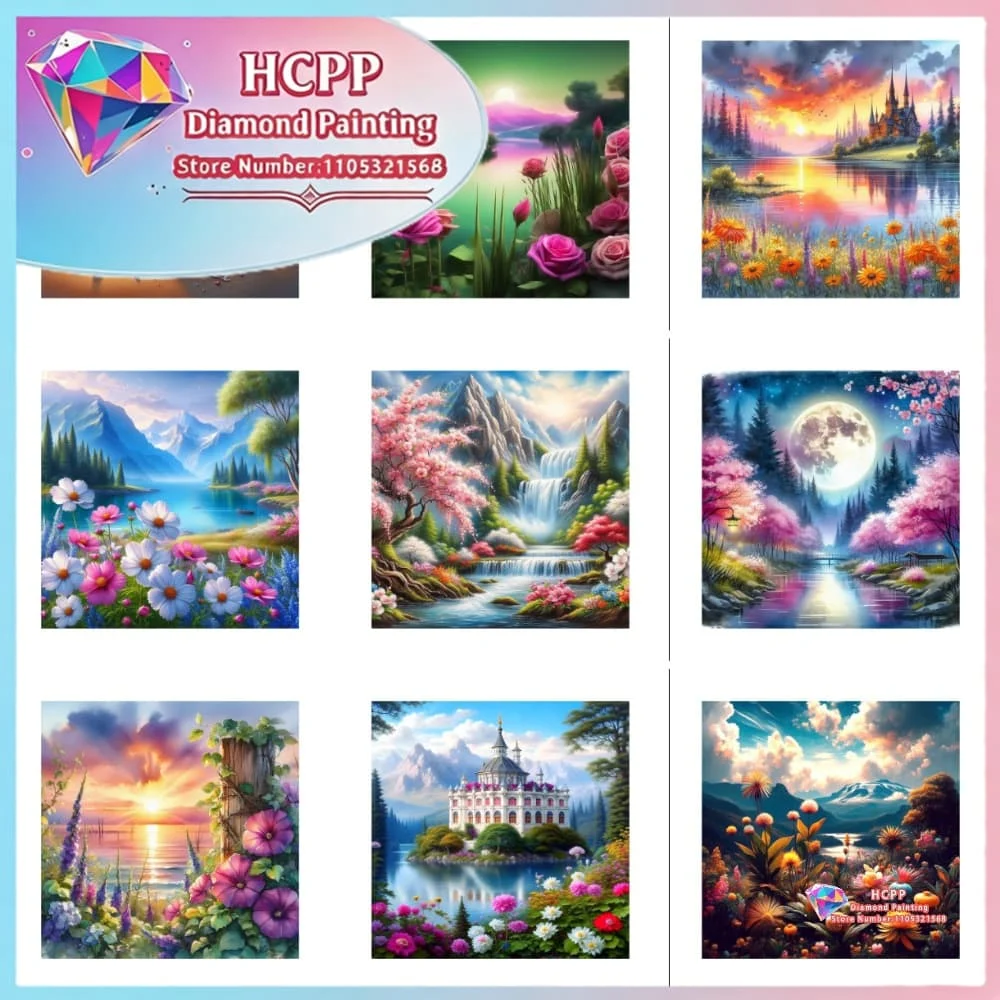 Fantasy-Wald-Landschaft Diamant-Malerei-Set Quadratische Runde Diamanten 5D DIY Mosaik Handgemachte Kunst Einzigartiges Exquisites Geschenk Heimdekoration