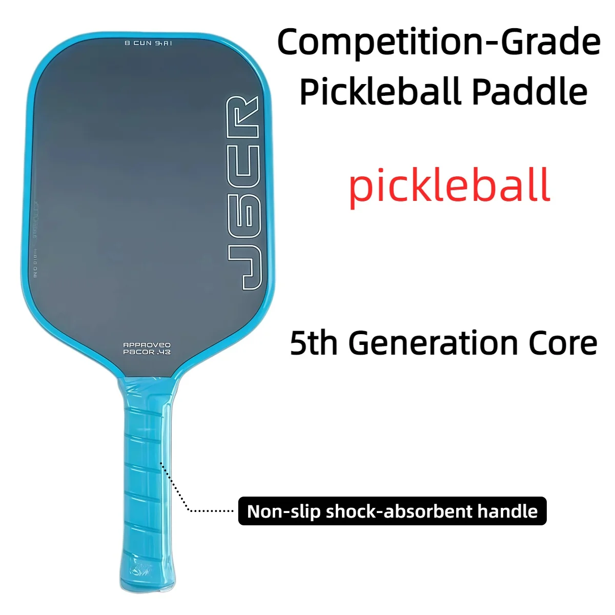 

Honolulu J6CR Hot-Pressed Powerful Rebound Gen 5 Foam Core CFC Carbon Fiber Pickleball Paddle