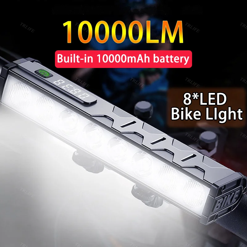 trlife usb carregamento luz dianteira de bicicleta lampada de bicicleta lanterna impermeavel 10000mah x led mtb acessorios de ciclismo de estrada 10000lm 01