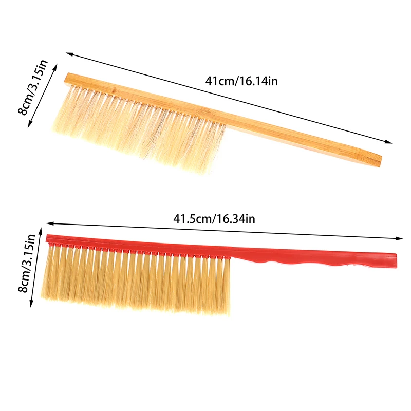 Beekeeping Tools Wood Honey Brush Wasp Bee Sweep Beekeeping Equipment One/Two Rows Of Plastic Horse Tail Hair Bee Brush