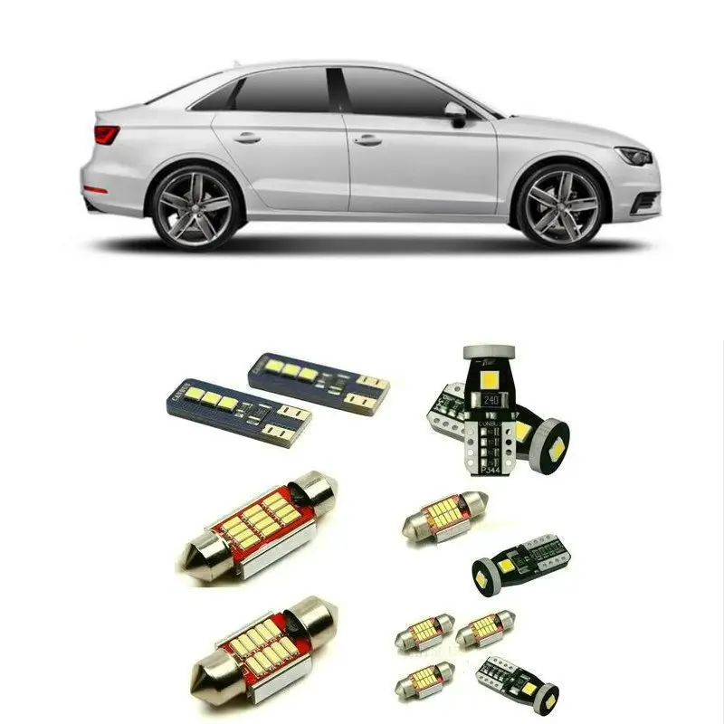 

12 шт. автомобильные аксессуары для Audi A3 лимонов 8vs 8vm седан светодиодный внутренний купол карта багажник комплект освещения Canbus белый