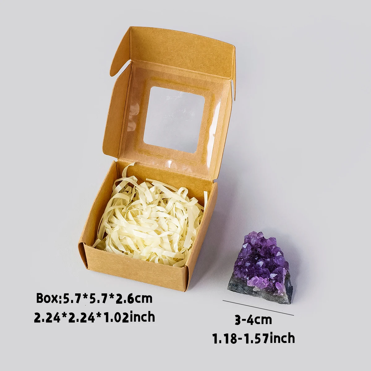 1PC Natural Amethyst Cluster Raw Crystal Geode With Gift Box Quartz Stone Specimen Desktop Home Decor Spiritual Gift