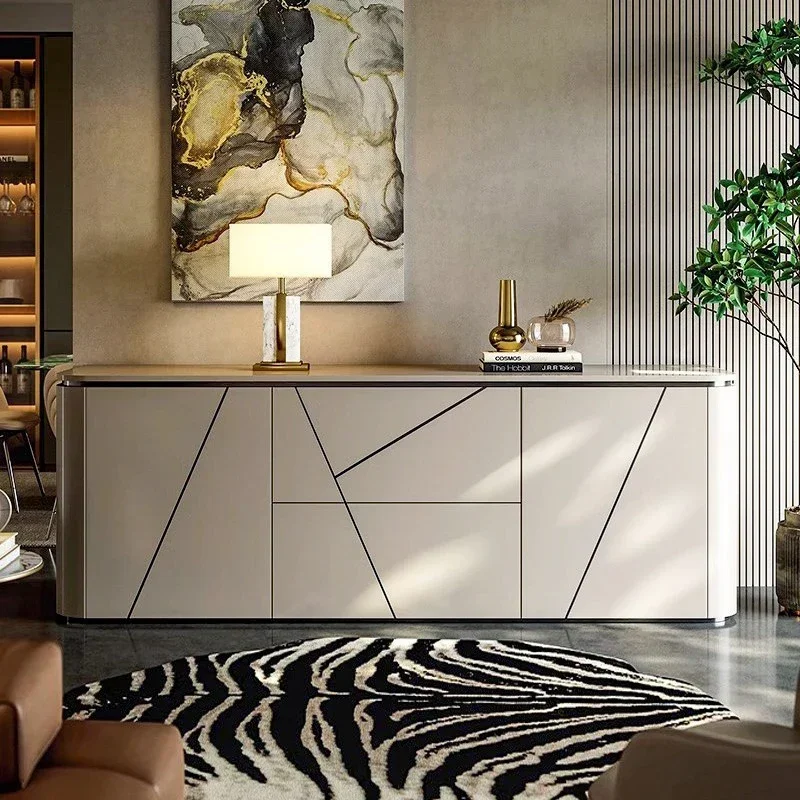 High-end light luxury dining side cabinet, living room locker, modern simple entrance cabinet