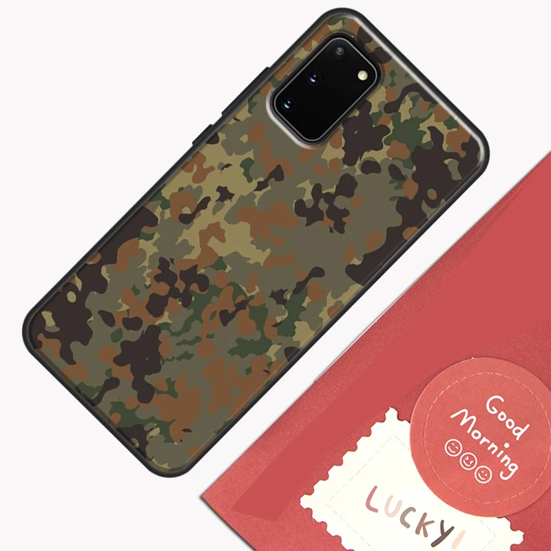 Custodia mimetica Flecktarn per Samsung Galaxy S22 S21 S23 Ultra Note 20 S8 S9 S10 Note 10 Plus Cover posteriore S20 FE