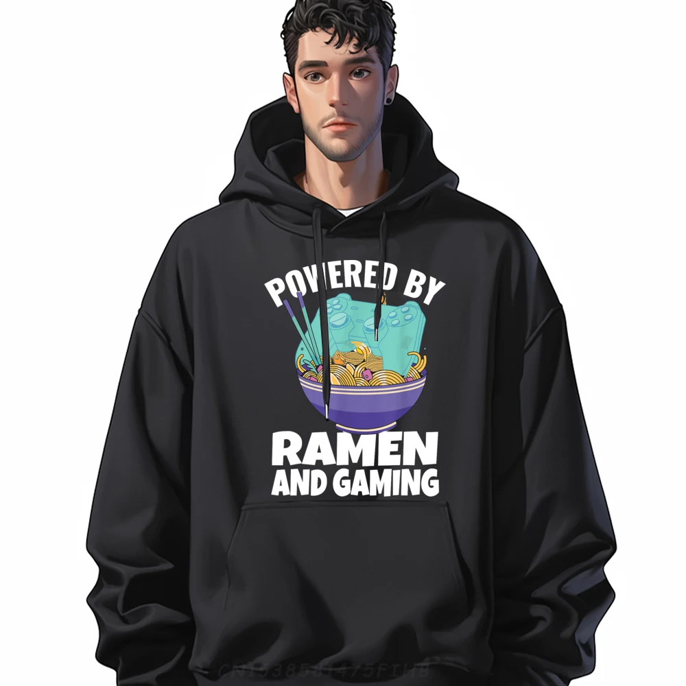 

Powered By Ramen And Gaming Gamer Printed Sweater Eco-Friendly New In Tops & Tees Hoodies Cool